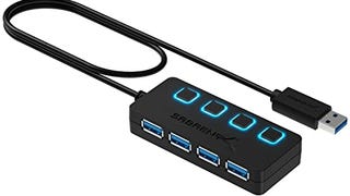 SABRENT 4 Port USB 3.0 Hub with Individual LED Power Switches...