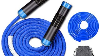Redify Weighted Jump Rope for Workout Fitness(1LB), Tangle-...