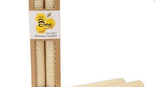 8 Inch Hand-Rolled Beeswax Taper Candles - Little Bee of...
