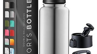 Triple-Insulated Stainless Steel Water Bottle with Straw...