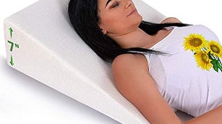 Bed Wedge Pillow for Sleeping - Memory Foam Top - Reduce...
