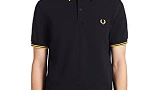 Fred Perry Men's Slim Fit Twin Tipped Shirt, Black/Bright...