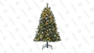 Home Heritage Lincoln 5-Foot Christmas Tree w/ Lights, Glitter & Pine Cones