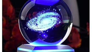 AIRCEE 3D Model of Galaxy Crystal Ball, with Led Lamp Stand,...