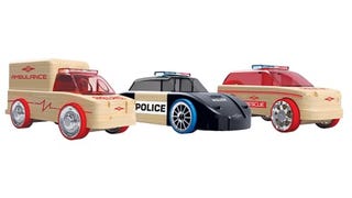 Automoblox Mini Rescue Pack — Wooden Mix-and-Match Vehicles...