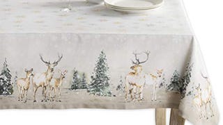 Maison d' Hermine Deer in The Woods 100% Cotton Tablecloth...