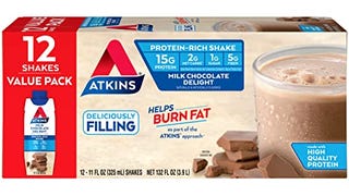 Atkins Gluten Free Protein-Rich Shake, Milk Chocolate Delight,...