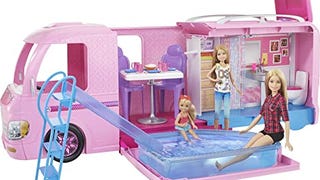 Barbie Camper Pops Out into Play Set with Pool! [Amazon...