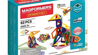 Magformers Designer Set (62-pieces) Magnetic Building Blocks,...