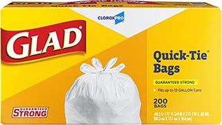 Glad Quick-Tie Tall Kitchen Trash Bags, 13 Gallon Trash...