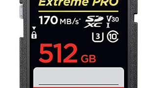 SanDisk 512GB Extreme PRO SDXC UHS-I Card - C10, U3, V30,...