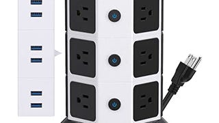Power Strip Tower Surge Protector, JACKYLED 1625W 13A Outlet...