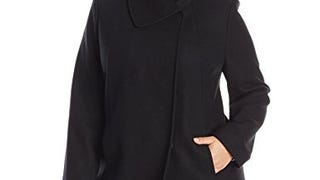 LARRY LEVINE Women's Plus-Size Herringbone Coat, Black,...