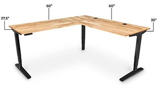 UPLIFT Desk - V2 Natural Rubberwood Solid Wood Desktop...