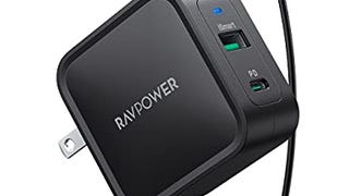 65W USB C Charger for MacBook Pro Air, RAVPower 2-Port...