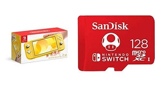 Nintendo Switch Lite - Yellow with SanDisk 128GB MicroSDXC...