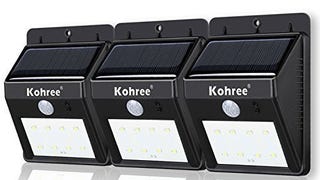 Kohree 3 Pack of 8 LED Wireless Solar Powered Motion Sensor...
