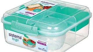 Sistema Bento Box Adult Lunch Box with 3 Compartments, 2...