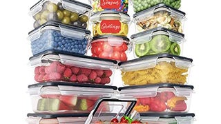 32 Piece Food Storage Containers Set with Easy Snap Lids...