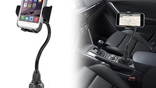 Macally Car Cup Holder Phone Mount - 8” Long Flexible Gooseneck...