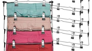 ZOBER Space Saving 5 Tier Metal Skirt Hanger with Clips...