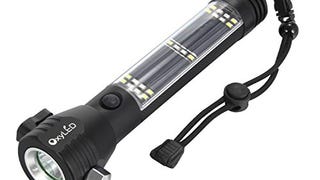 LED Flashlight,OxyLED Solar Power Flashlight & USB Rechargeable...