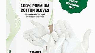 White Cotton Gloves Moisturizing Overnight Bedtime | Premium...