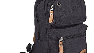 OXA Multi-pocket Fashion Vintage Cotton Canvas Sling Backpack...