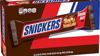 SNICKERS Candy Milk Chocolate Bars, Share Size Bulk Pack,...