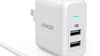 Anker 24W Dual USB Wall Charger PowerPort 2 with Foldable...