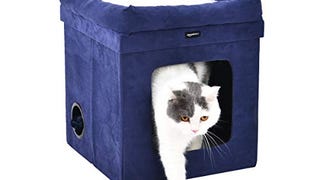 Amazon Basics Collapsible Cube Cat Bed, 15 x 15 x 17 Inches,...