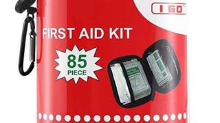 I GO 85 Pieces Hard Shell Mini Compact First Aid Kit, Small...