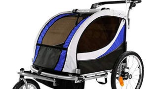Clevr Deluxe 3-in-1 Double 2 Seat Bicycle Bike Trailer...
