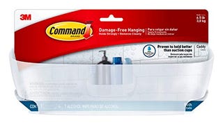 Command Shower Caddy, Clear Frosted, 1-Caddy, 4-Water Resistant...
