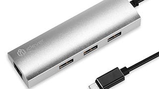 iClever 3-Port USB 3.0 Hub with 10/100/1000 Mbps Ethernet...
