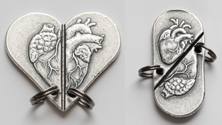Silver Heart Breakable Necklace Set