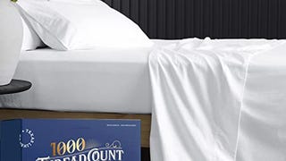 TEXAS LINEN CO. Pure Cotton Bed Sheets (Queen, 1000 Thread...