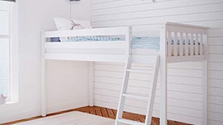 Max & Lily Low Loft Bed, Twin Bed Frame For Kids,