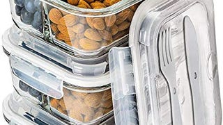 Prep Naturals Glass Meal Prep Containers 3 Compartment...