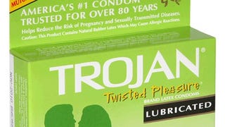 Trojan Twisted Pleasure Latex Condoms, Lubricated, 12-Count...