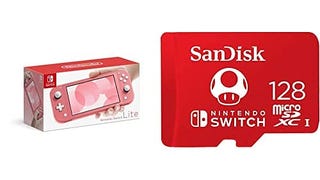 Nintendo Switch Lite - Coral with SanDisk 128GB MicroSDXC...