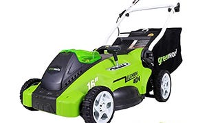 Greenworks 40V 16" Cordless Electric Lawn Mower, 4.0Ah...