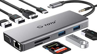 USB C Hub, Type C Hub, TOTU 11-in-1 Adapter with Ethernet,...