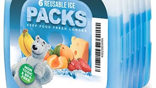 Dynamic Gear Reusable Ice Packs (6 Pack) for Lunch Box...