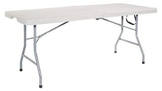 Office Star Resin Rectangle Center-Folding Portable Table...