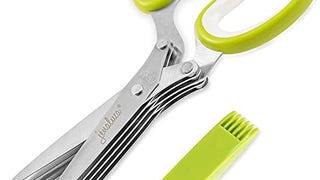 Jenaluca Herb Scissors with 5 Blades and Cover - Cool Kitchen...