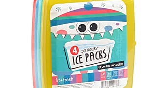 Fit & Fresh Cool Slim Reusable Ice Packs Boxes, Lunch Bags...