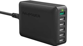 USB Quick Charger RAVPower 60W 6-Port QC 3.0 Fast Charger...