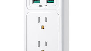AUKEY Wall Outlet with USB Ports, Power Strip with Dual...