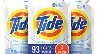 Tide Free and Gentle HE Laundry Detergent, Pack of 3 Smart...